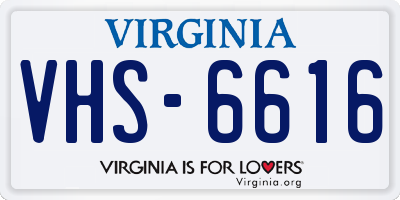 VA license plate VHS6616