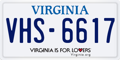 VA license plate VHS6617