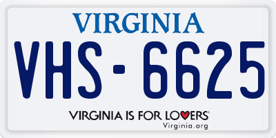 VA license plate VHS6625