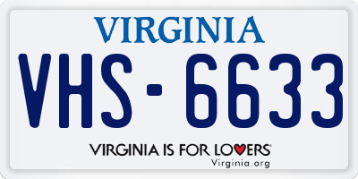 VA license plate VHS6633