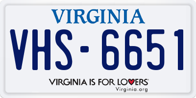 VA license plate VHS6651