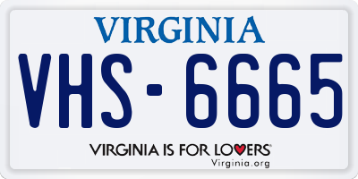 VA license plate VHS6665
