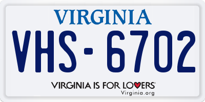 VA license plate VHS6702