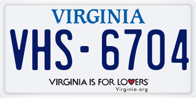 VA license plate VHS6704