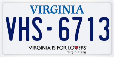 VA license plate VHS6713