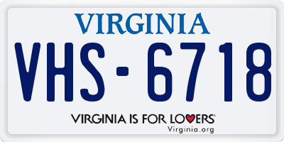VA license plate VHS6718