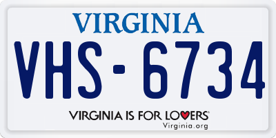 VA license plate VHS6734