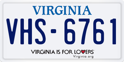 VA license plate VHS6761