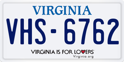 VA license plate VHS6762