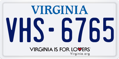 VA license plate VHS6765