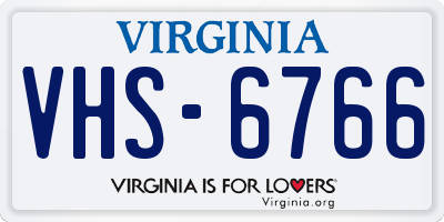 VA license plate VHS6766