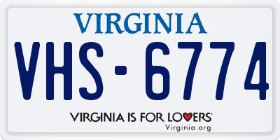 VA license plate VHS6774