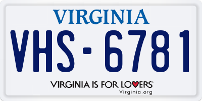 VA license plate VHS6781