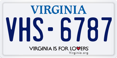 VA license plate VHS6787