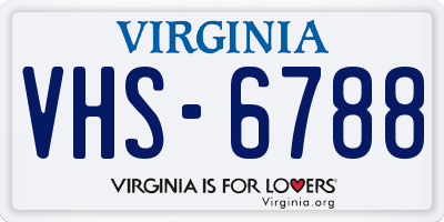 VA license plate VHS6788