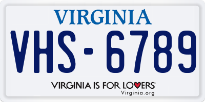VA license plate VHS6789