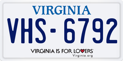VA license plate VHS6792
