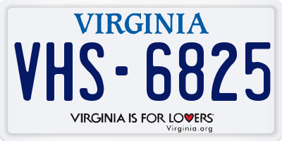 VA license plate VHS6825