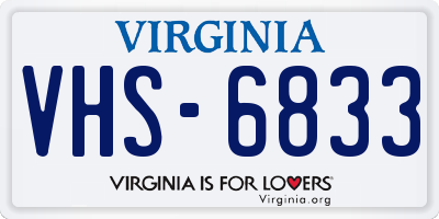 VA license plate VHS6833