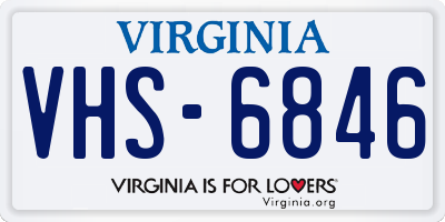 VA license plate VHS6846