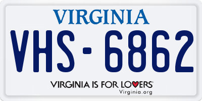 VA license plate VHS6862