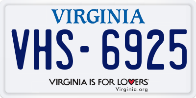 VA license plate VHS6925