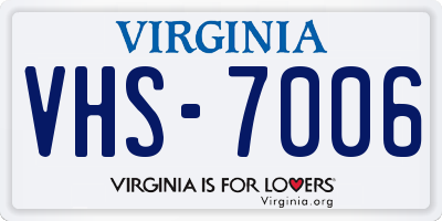 VA license plate VHS7006