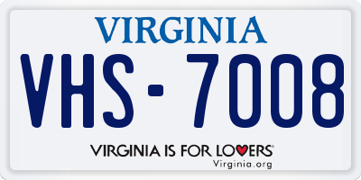 VA license plate VHS7008