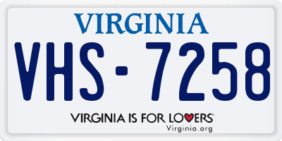 VA license plate VHS7258