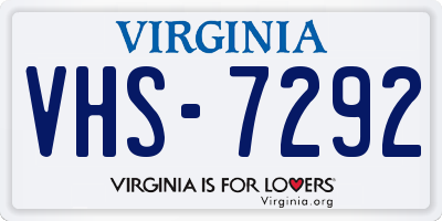 VA license plate VHS7292