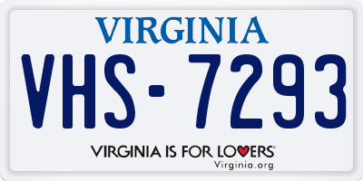 VA license plate VHS7293