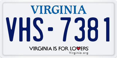 VA license plate VHS7381