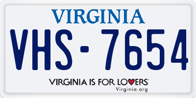 VA license plate VHS7654