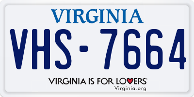 VA license plate VHS7664