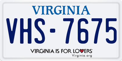 VA license plate VHS7675