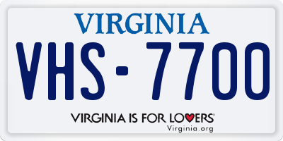 VA license plate VHS7700