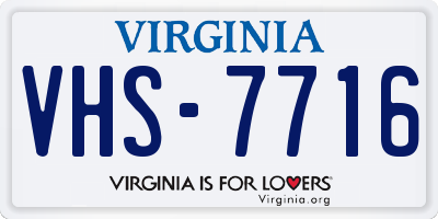 VA license plate VHS7716