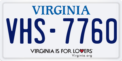 VA license plate VHS7760