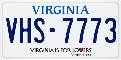 VA license plate VHS7773