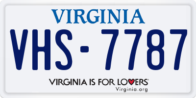 VA license plate VHS7787