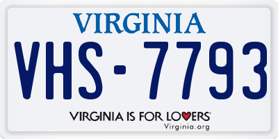 VA license plate VHS7793
