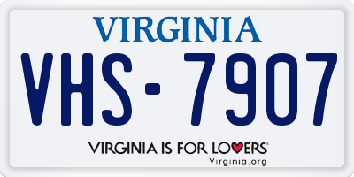 VA license plate VHS7907