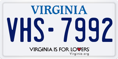 VA license plate VHS7992