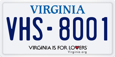 VA license plate VHS8001