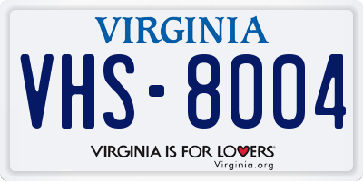 VA license plate VHS8004