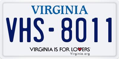 VA license plate VHS8011