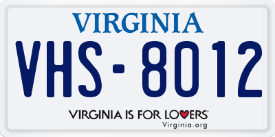 VA license plate VHS8012