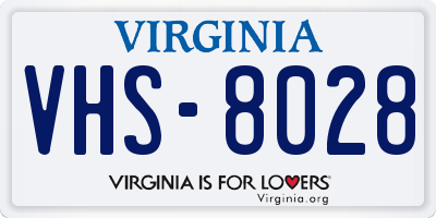 VA license plate VHS8028