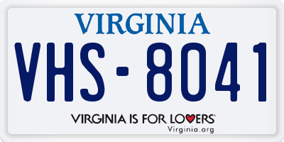 VA license plate VHS8041