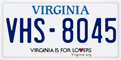VA license plate VHS8045